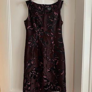 Ellen Tracy Women's Size 8 Maroon/Pink/Black Dress